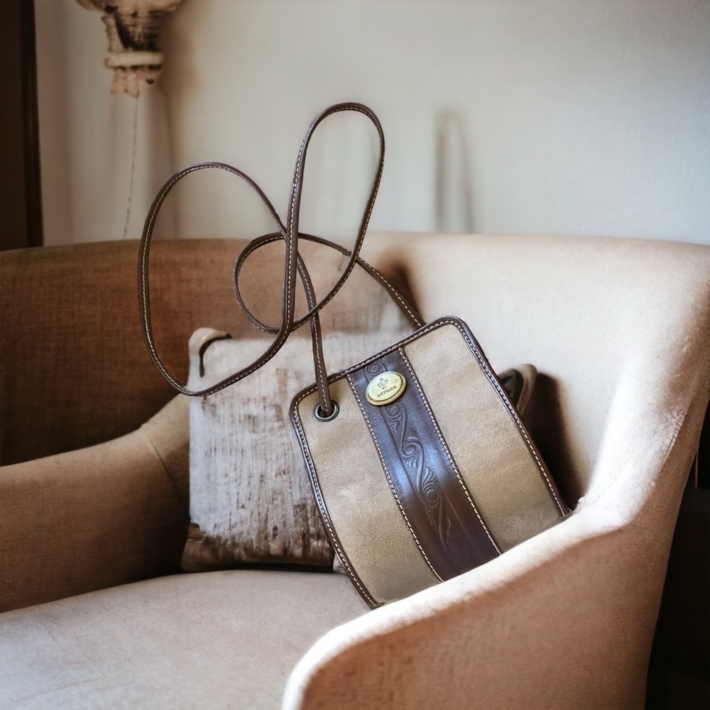 Antigua Brown and Tan Crossbody Bag - Picture 2 of 15